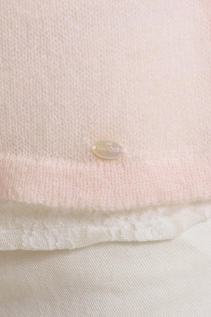 Rose Scented Mohair Bow Neck Sweater Set-Up