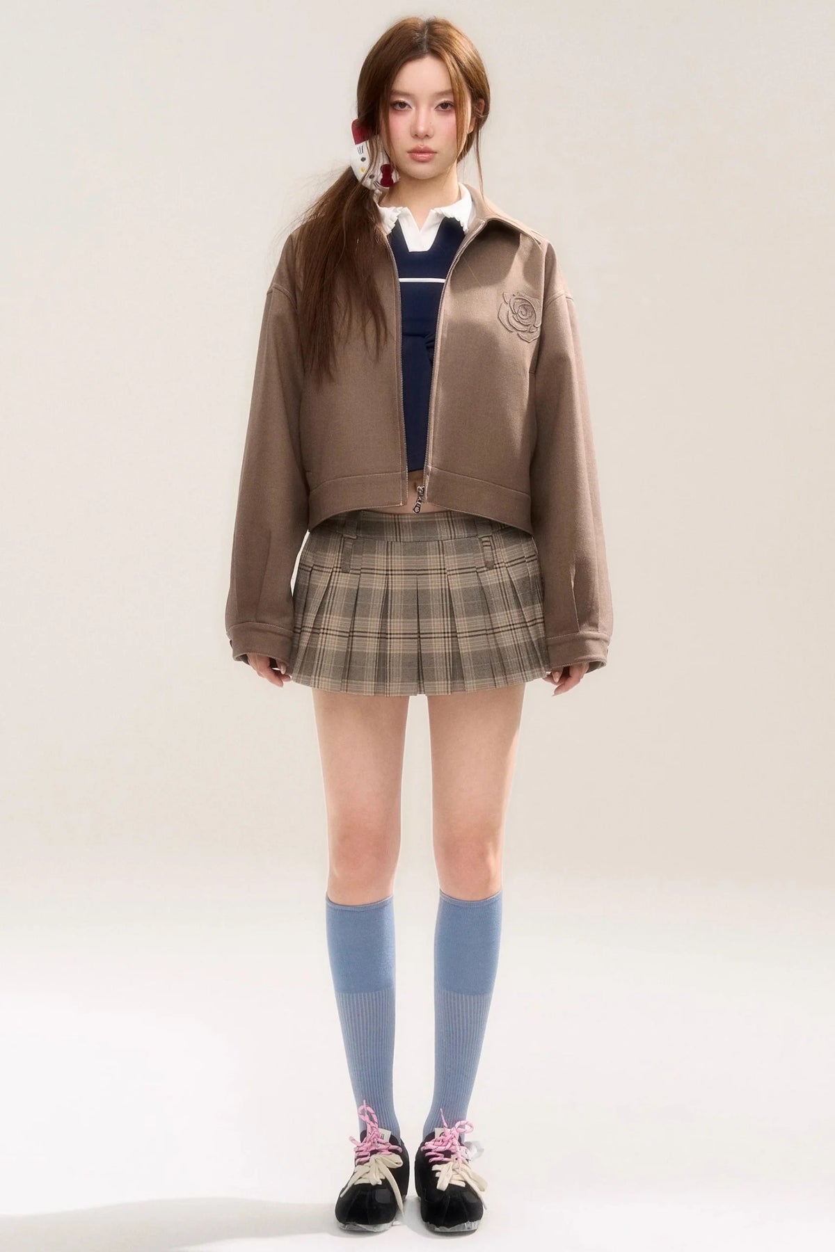 Rose Sniper Embroidered Cropped Jacket