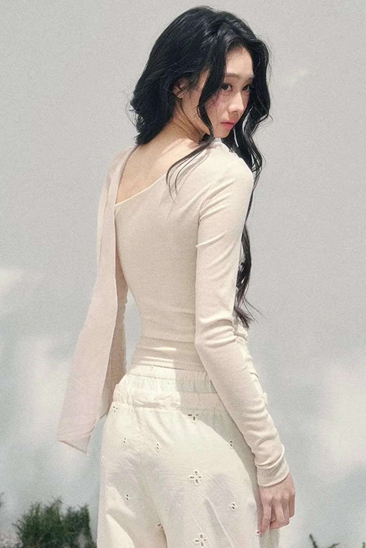 Rose Whisper Off-Shoulder Blouse