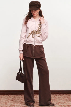 Rose Zipper Short Coat