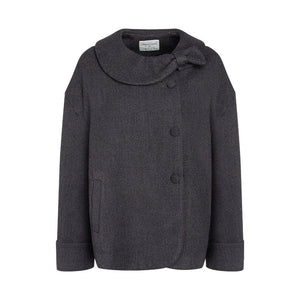 Round Lapel Woolen Coat
