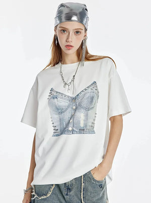 Round Neck Dropped Shoulder T-Shirt