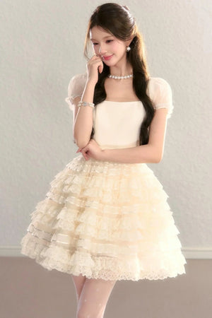 Royal Satin Tutu Short Dress