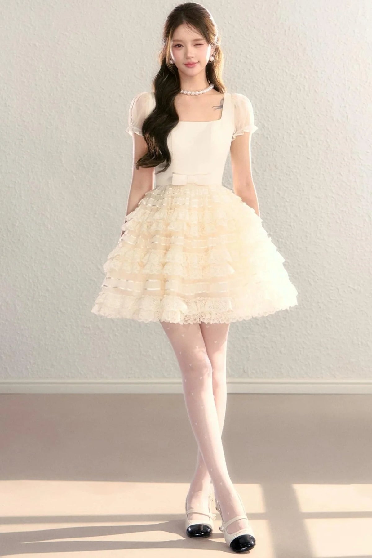 Royal Satin Tutu Short Dress