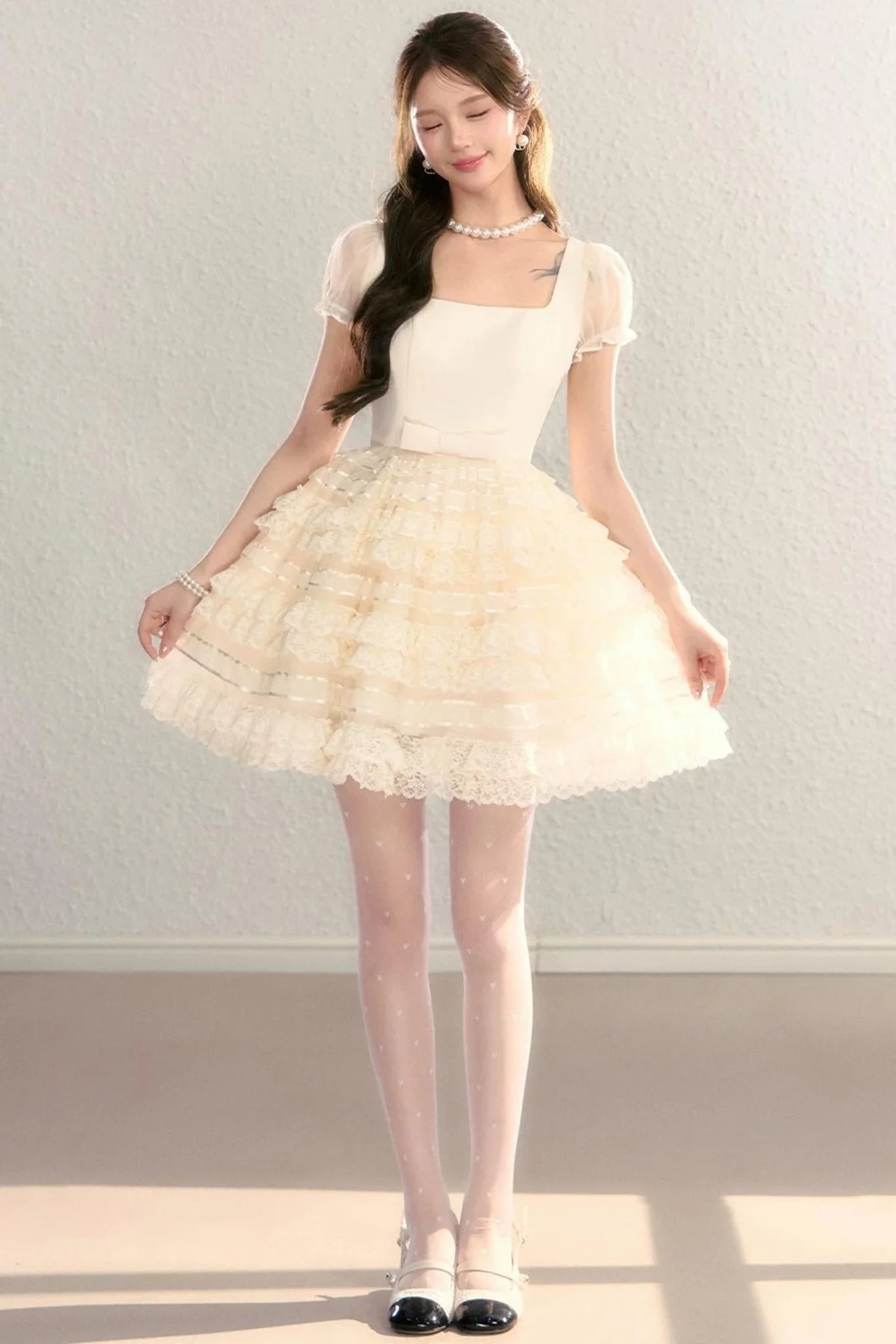 Royal Satin Tutu Short Dress