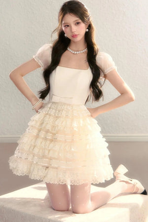 Royal Satin Tutu Short Dress