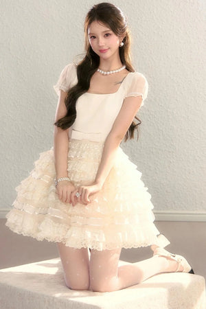 Royal Satin Tutu Short Dress