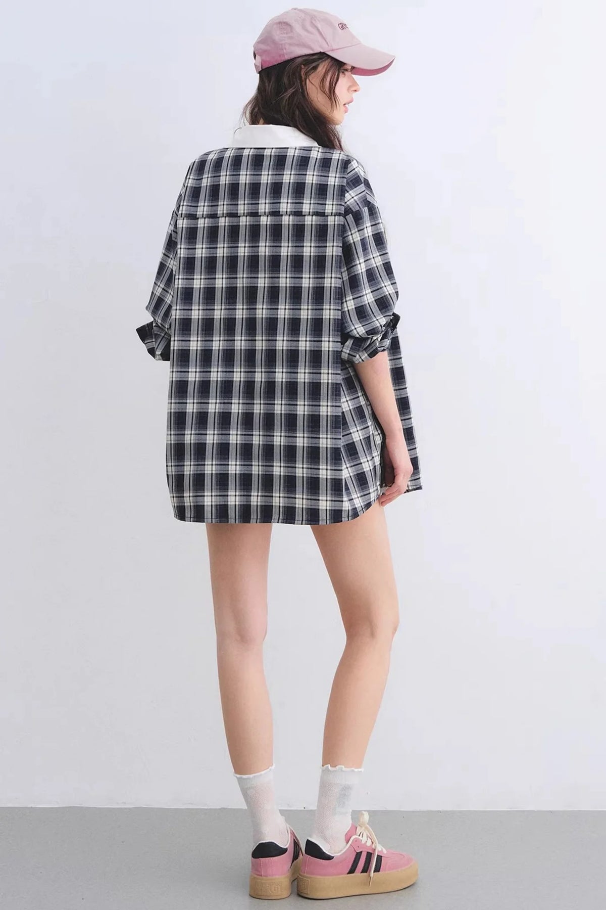 Ruched Plaid Lace Dress Set-Up