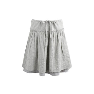 Ruffle Drawstring Blouse & Skirt Set-Up