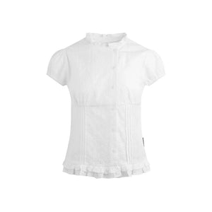 Ruffle Drawstring Blouse & Skirt Set-Up
