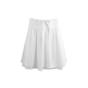 Ruffle Drawstring Blouse & Skirt Set-Up