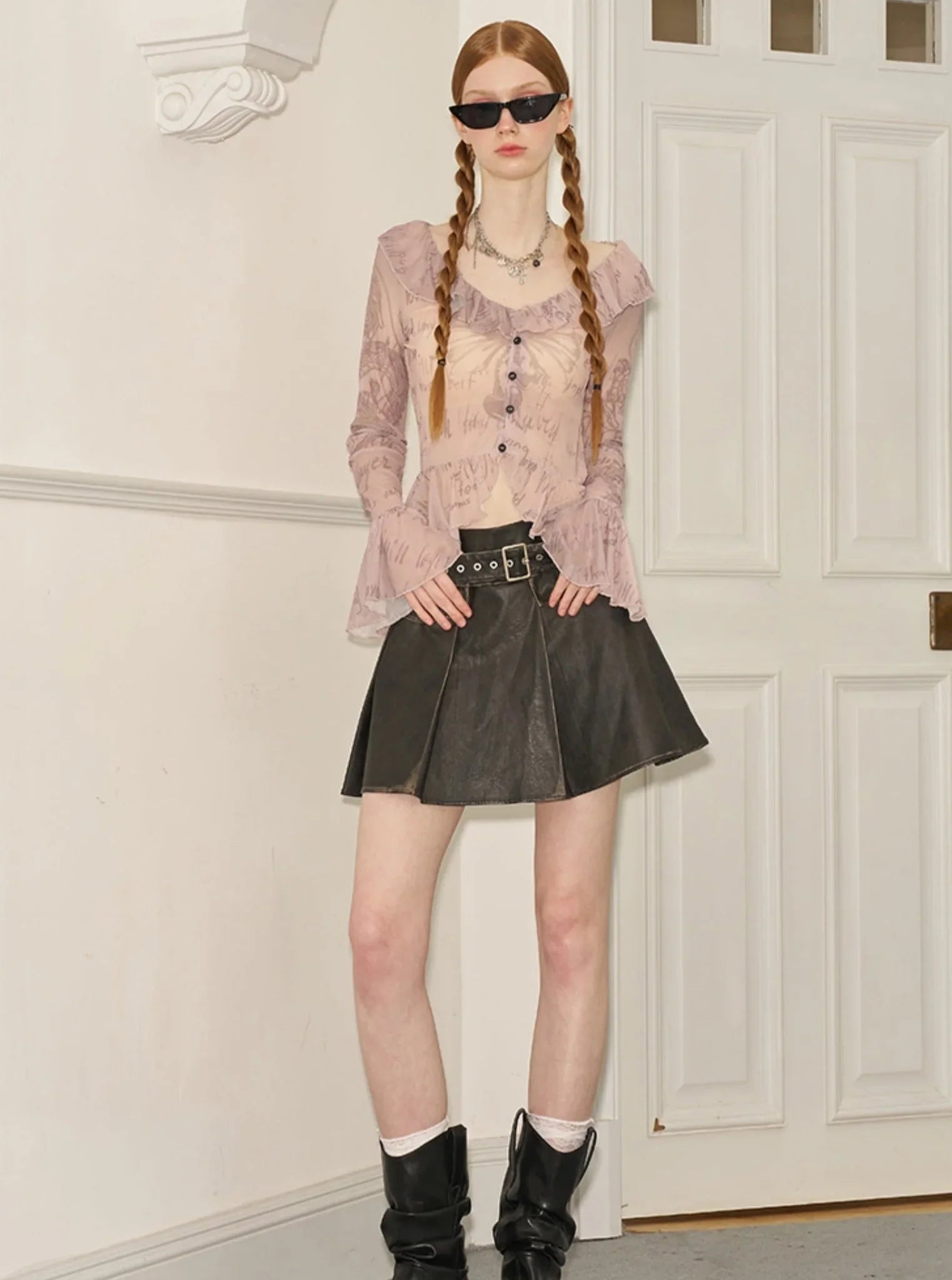 Ruffle Graffiti Top
