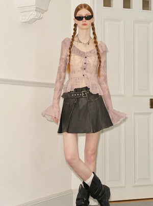 Ruffle Graffiti Top