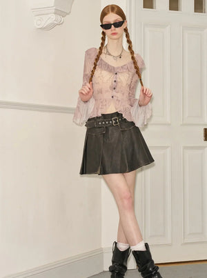 Ruffle Graffiti Top