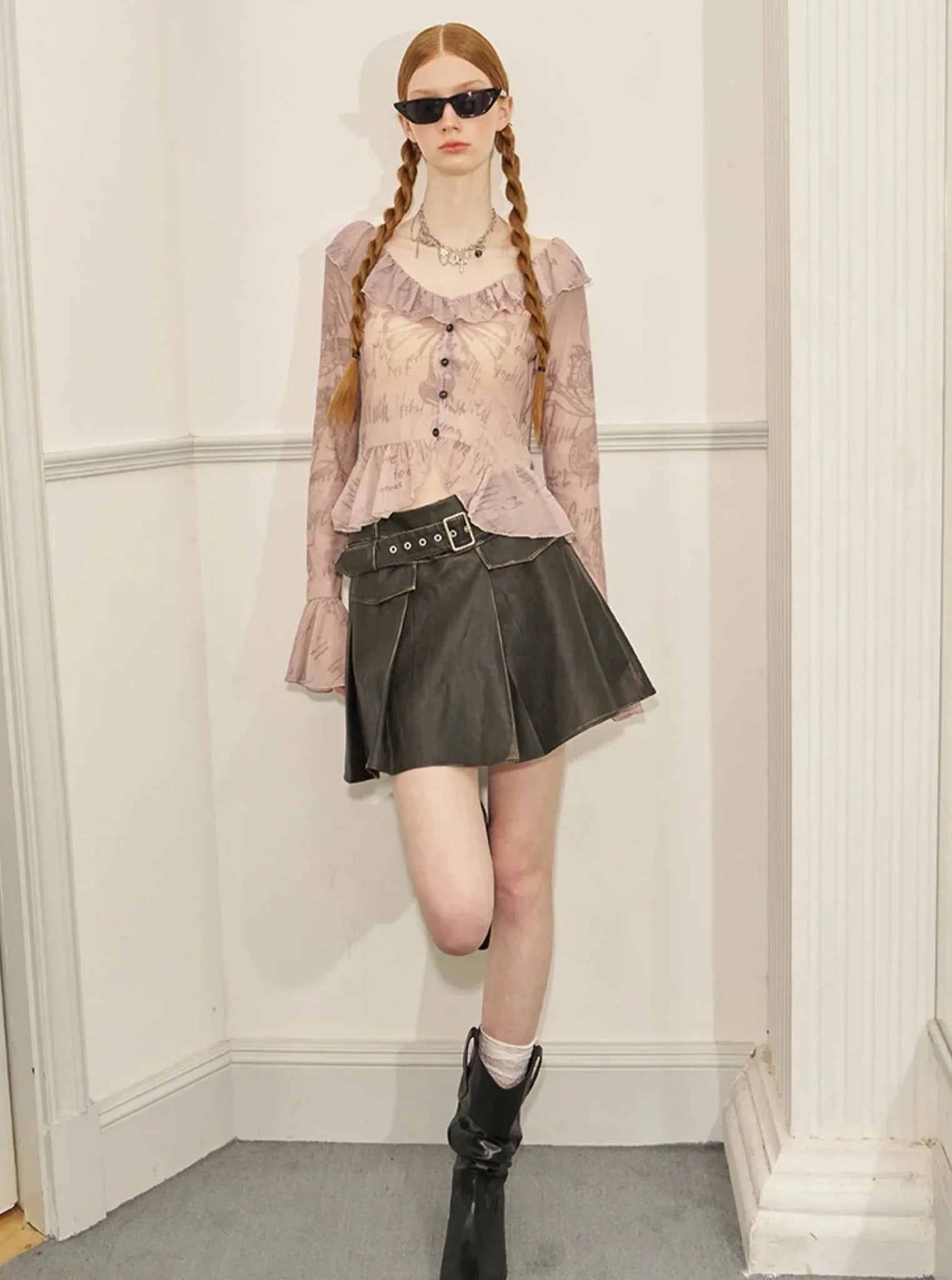 Ruffle Graffiti Top