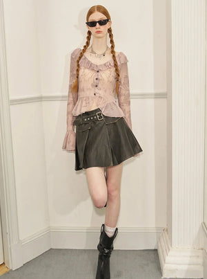 Ruffle Graffiti Top
