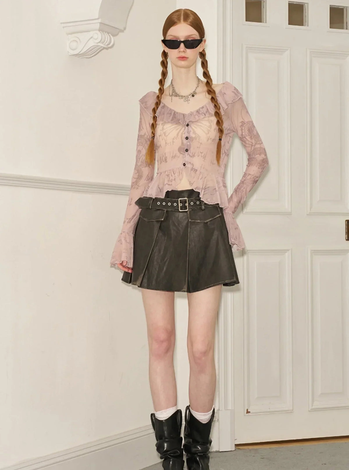 Ruffle Graffiti Top