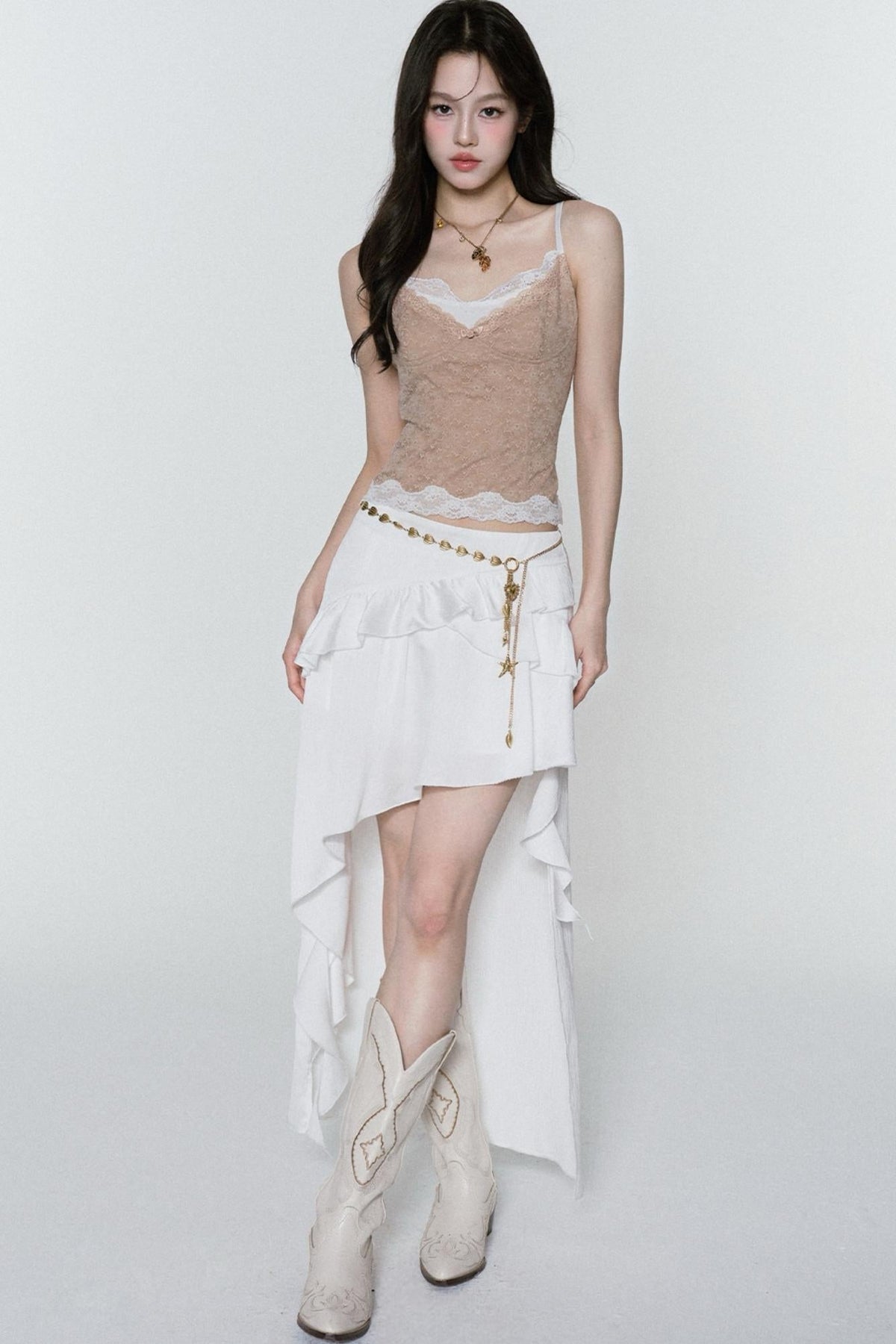 Ruffle Halter Bustier Top Set-Up