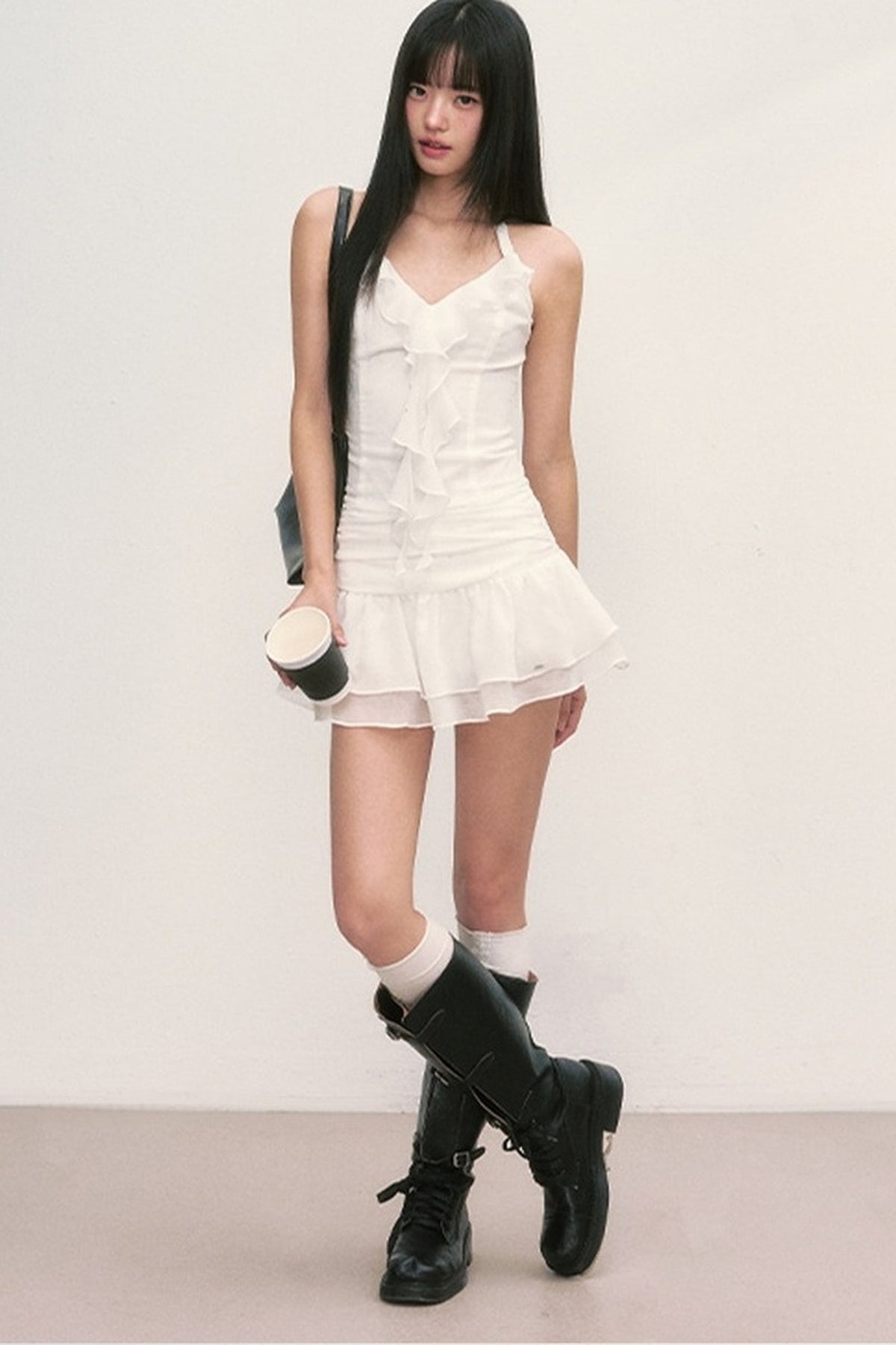 Ruffle Halter Mini Dress