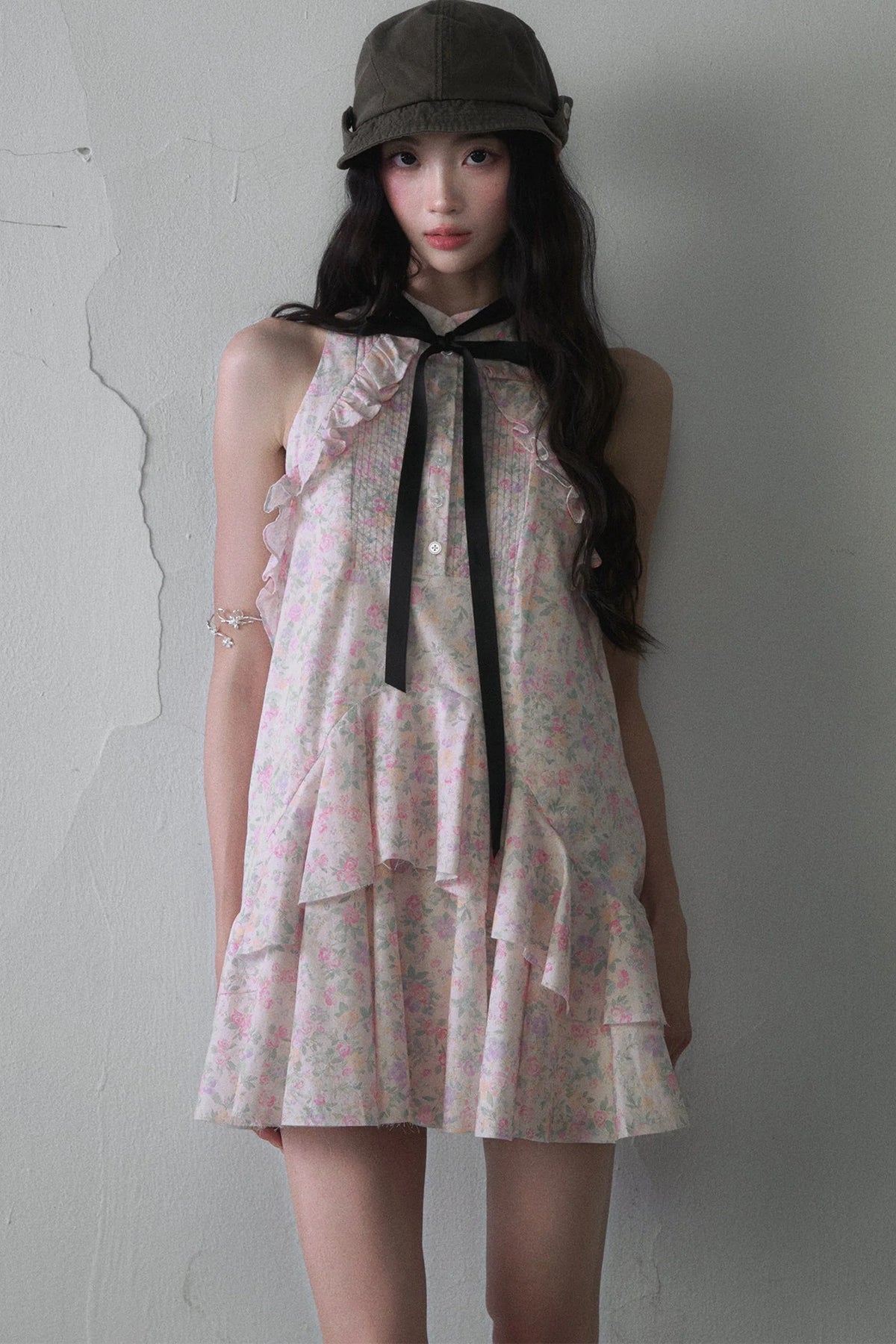 Ruffle Lace Floral Dress