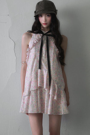 Ruffle Lace Floral Dress
