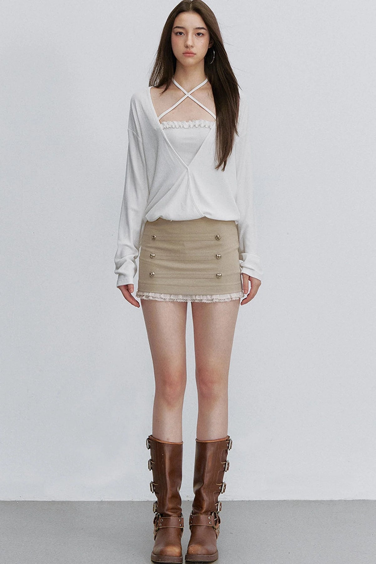 Ruffle Mesh Heart Skirt