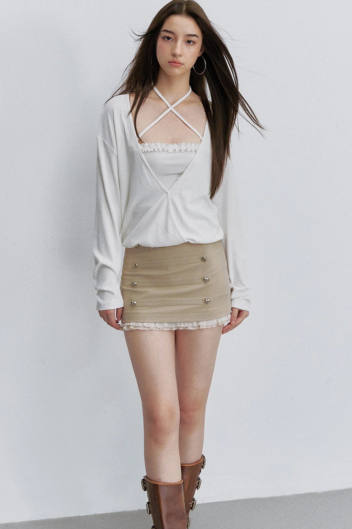 Ruffle Mesh Heart Skirt