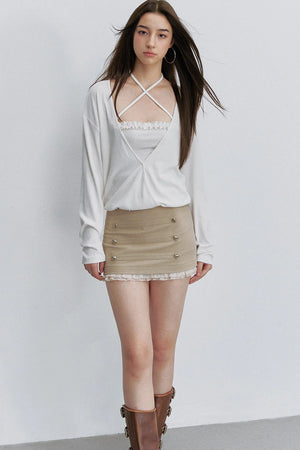 Ruffle Mesh Heart Skirt