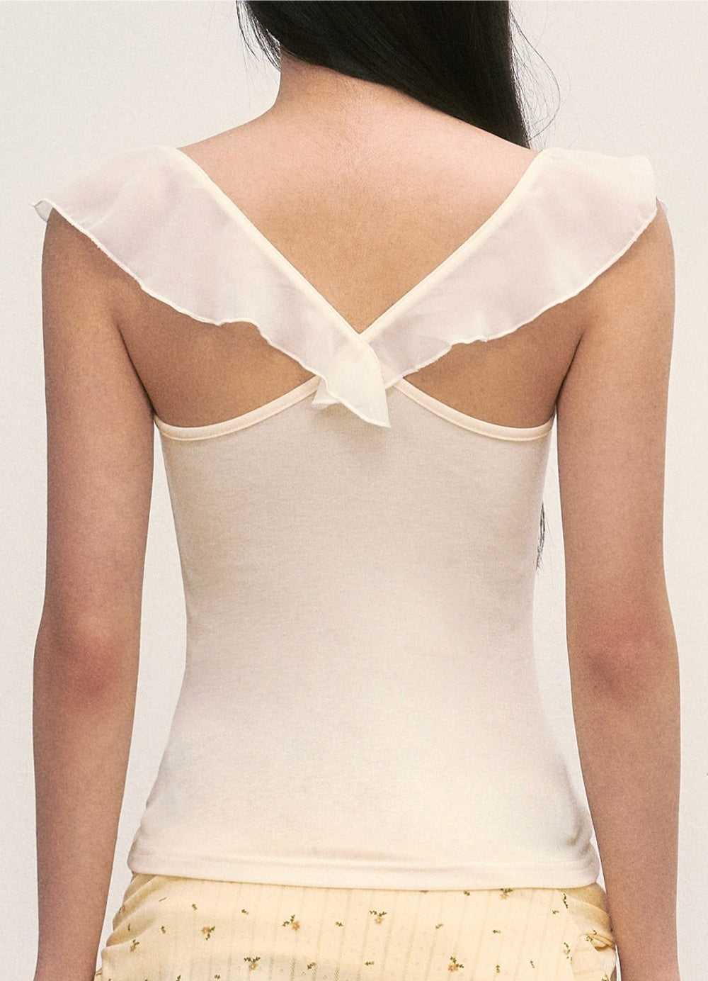 Ruffle Sleeve Drape Neck Top
