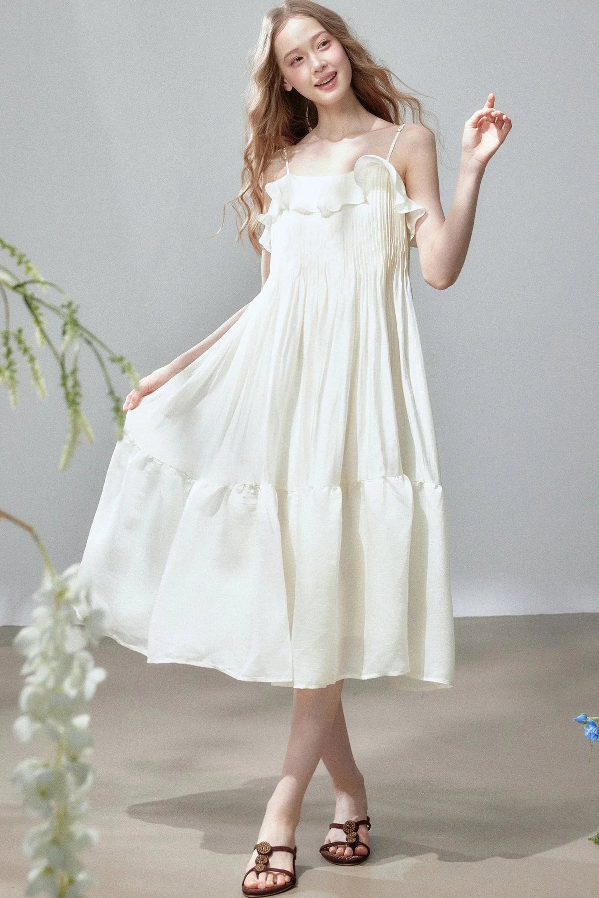 Ruffle Tiered Camisole Dress