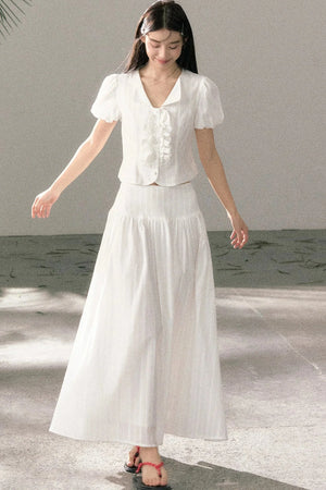 Ruffle Top and High-Waisted Skirt Set-Up