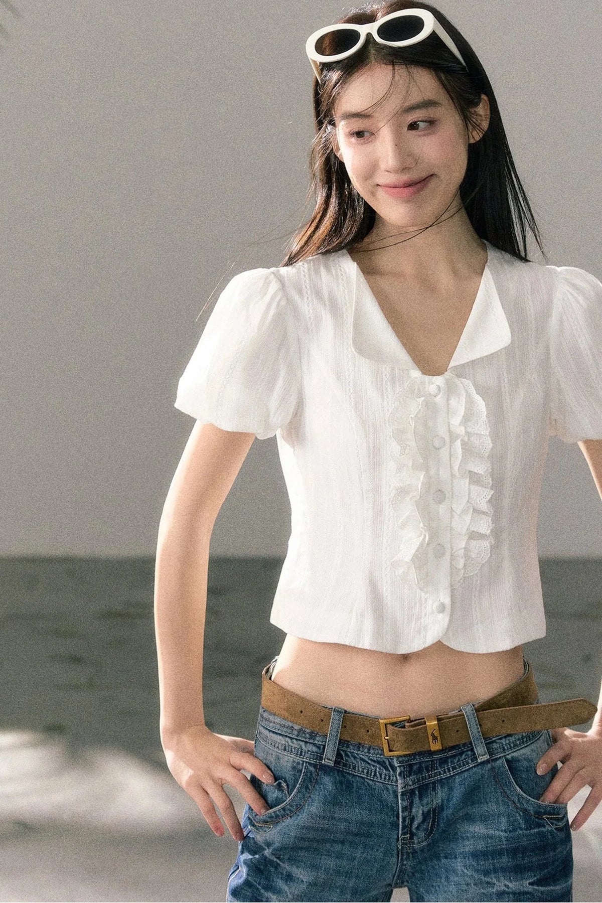Ruffle Top and High-Waisted Skirt Set-Up