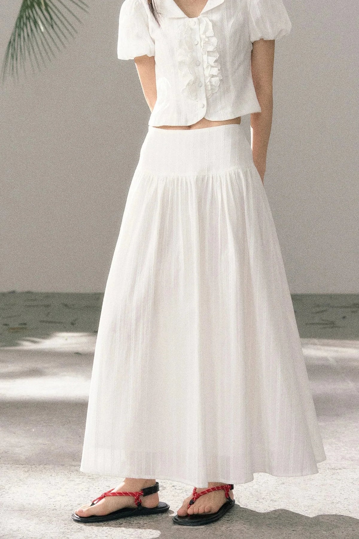 Ruffle Top and High-Waisted Skirt Set-Up
