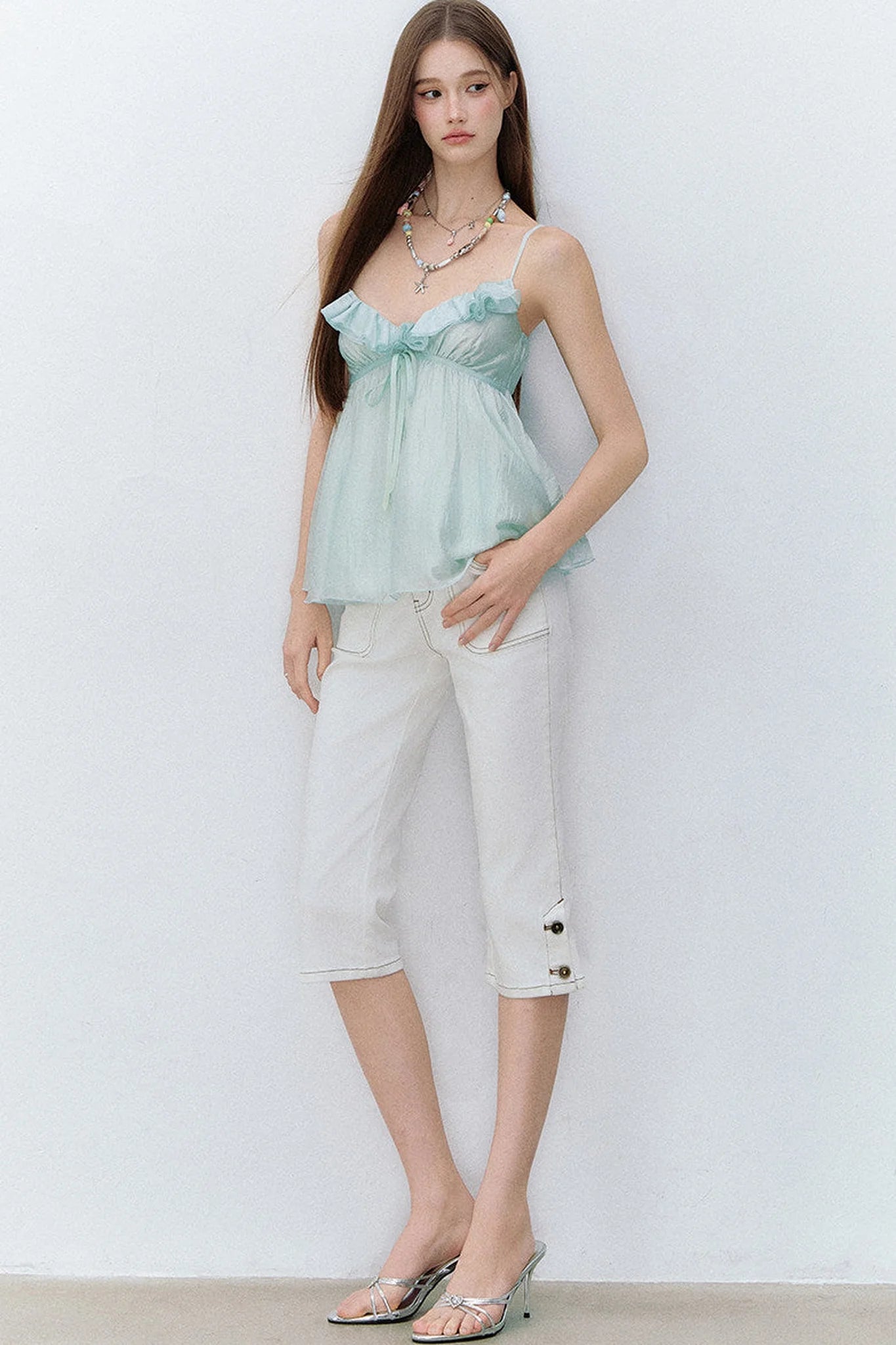 Ruffled Acetate Lace Top