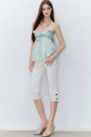 Ruffled Acetate Lace Top