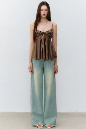 Ruffled Acetate Lace Top