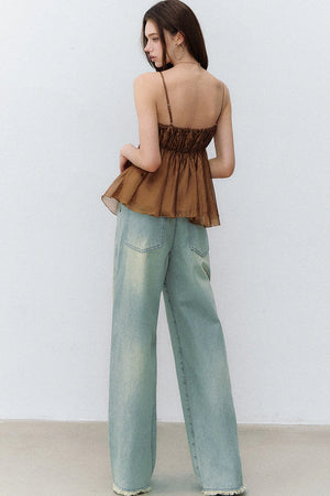 Ruffled Acetate Lace Top