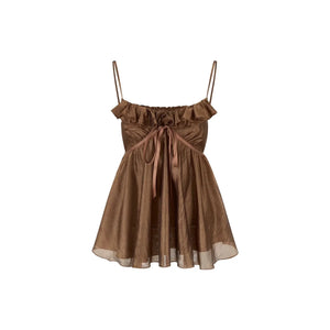 Ruffled Acetate Lace Top