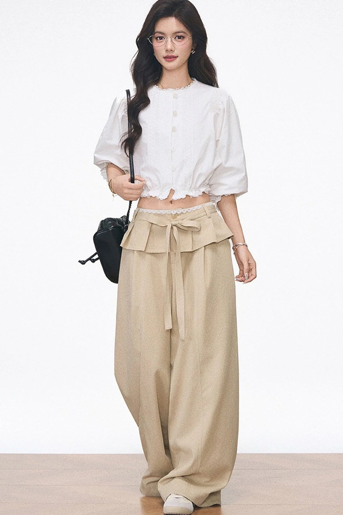 Ruffled Commuter Blouse and Pants Set-Up