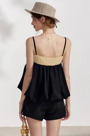 Ruffled Floral Patchwork Camisole