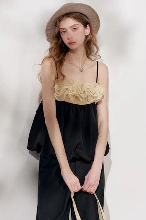 Ruffled Floral Patchwork Camisole