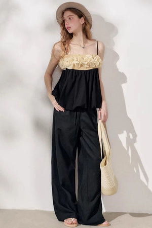 Ruffled Floral Patchwork Camisole