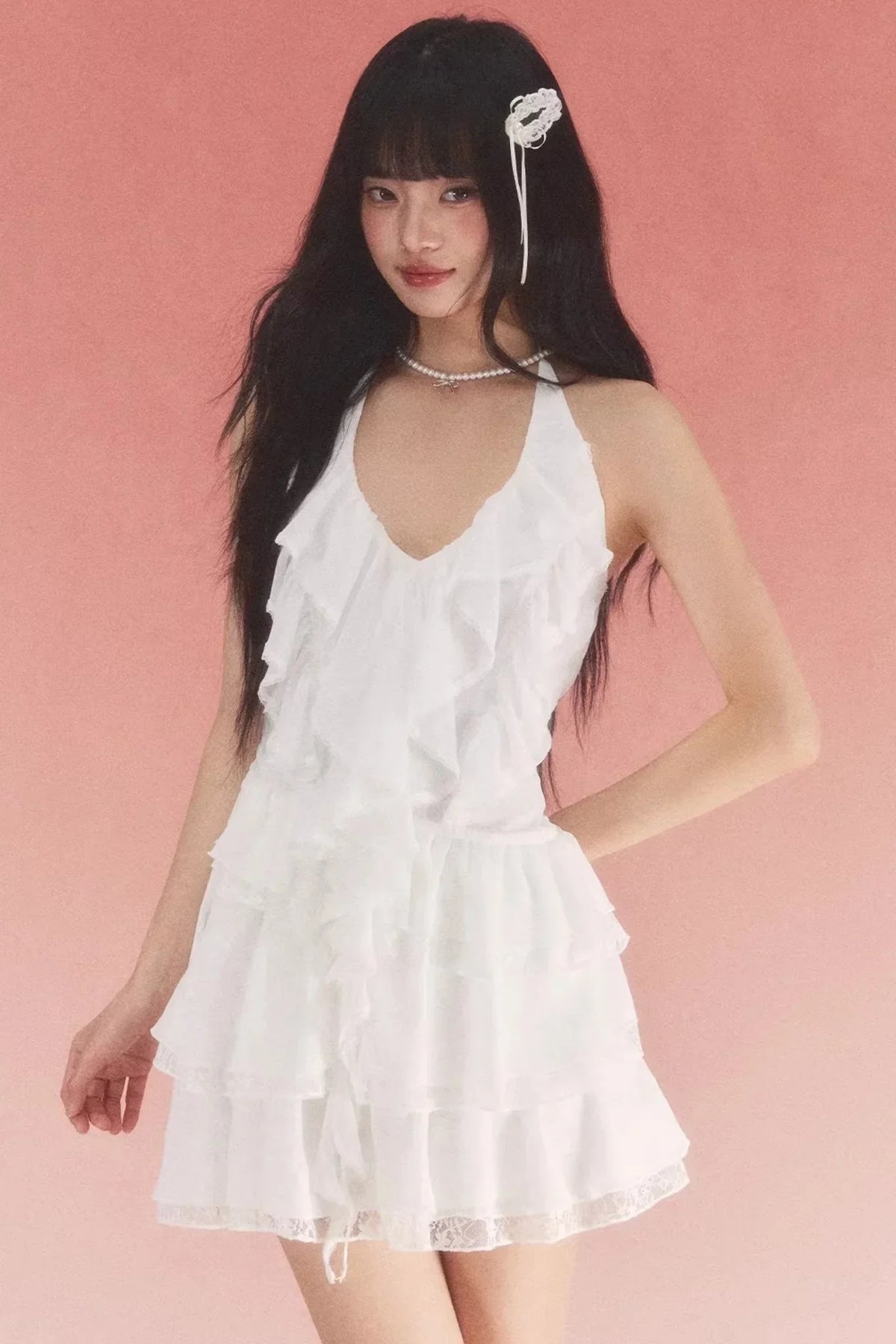 Ruffled Halter Neck Dress