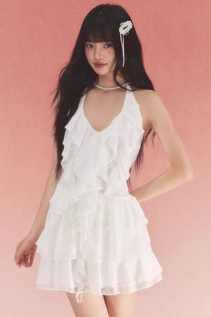 Ruffled Halter Neck Dress
