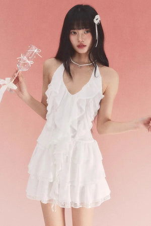 Ruffled Halter Neck Dress
