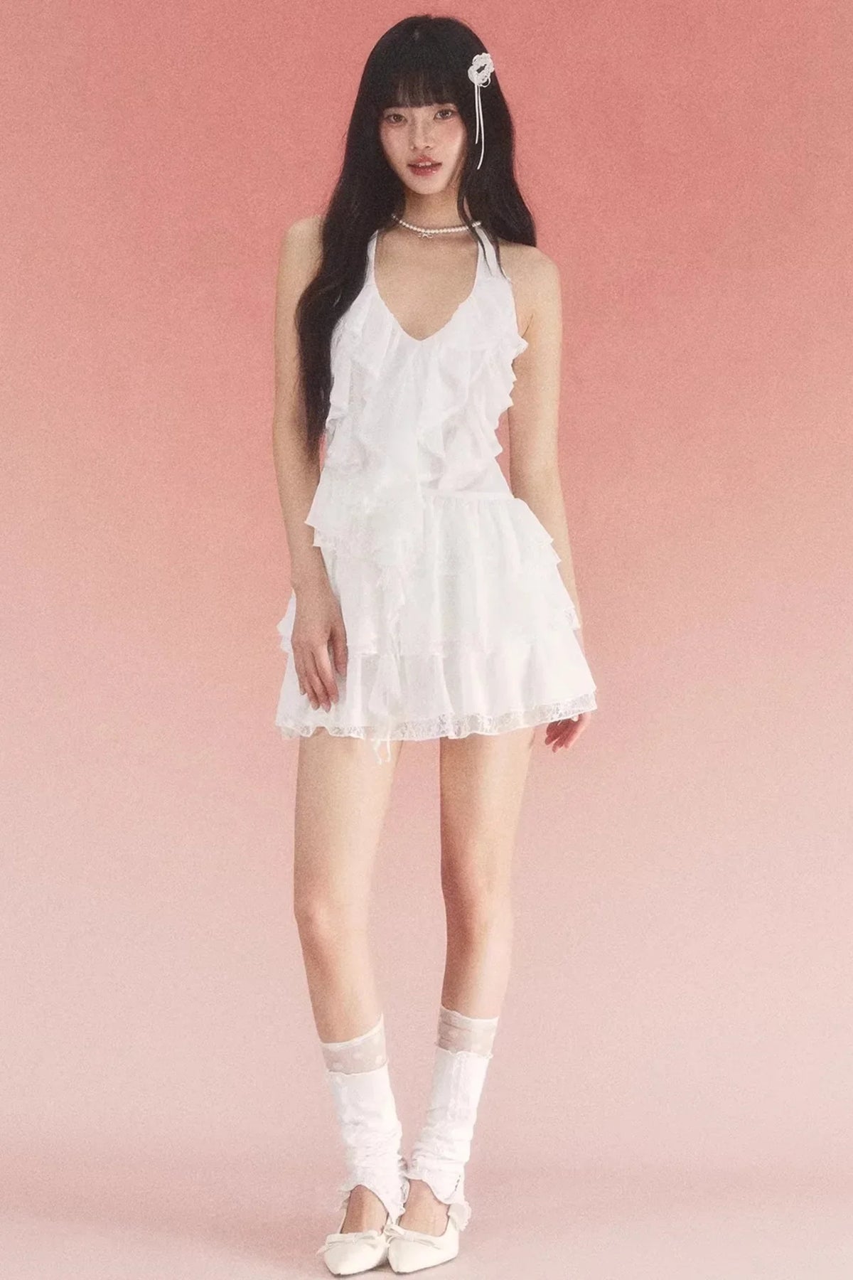 Ruffled Halter Neck Dress