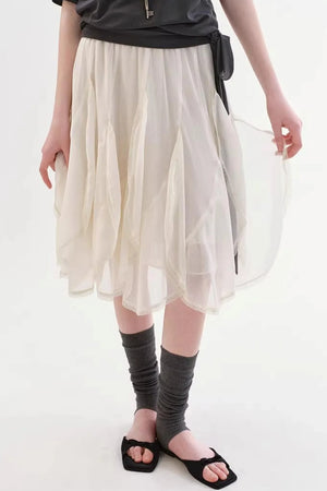 Ruffled Lace Patchwork Skirt