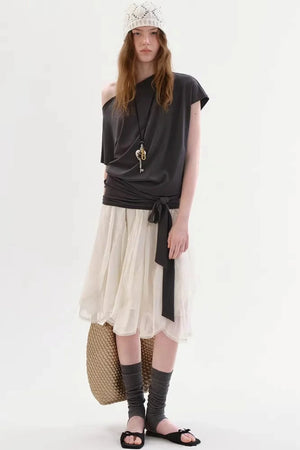 Ruffled Lace Patchwork Skirt
