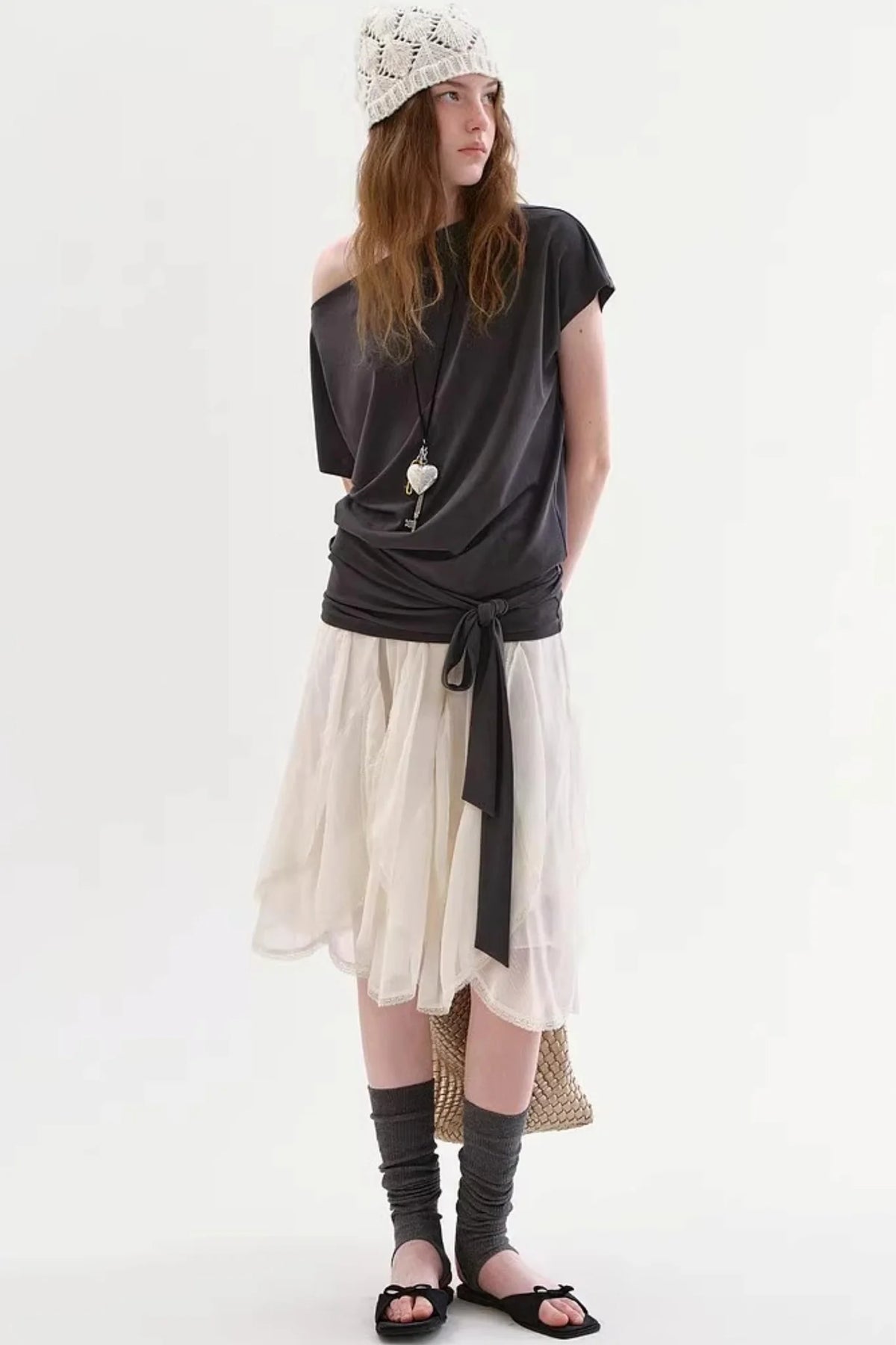 Ruffled Lace Patchwork Skirt