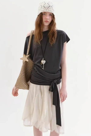 Ruffled Lace Patchwork Skirt